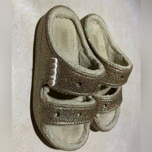 Crocs Glittery Gold Slides